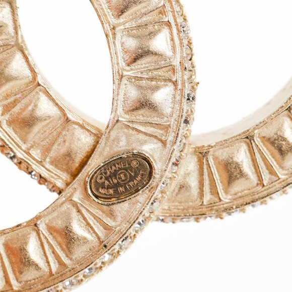 Chanel Baguette Cut Rhinestone CC Logo Brooch - Picture 4 of 5